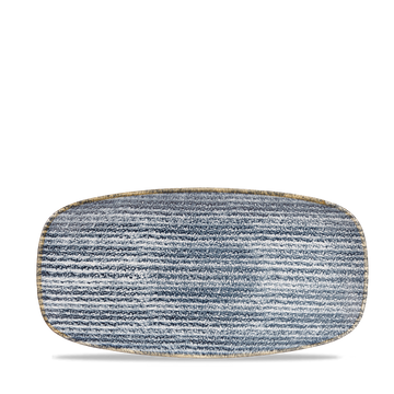 Homespun Slate Blue Chefs' Oblong Plate 29.8 x 15.3cm